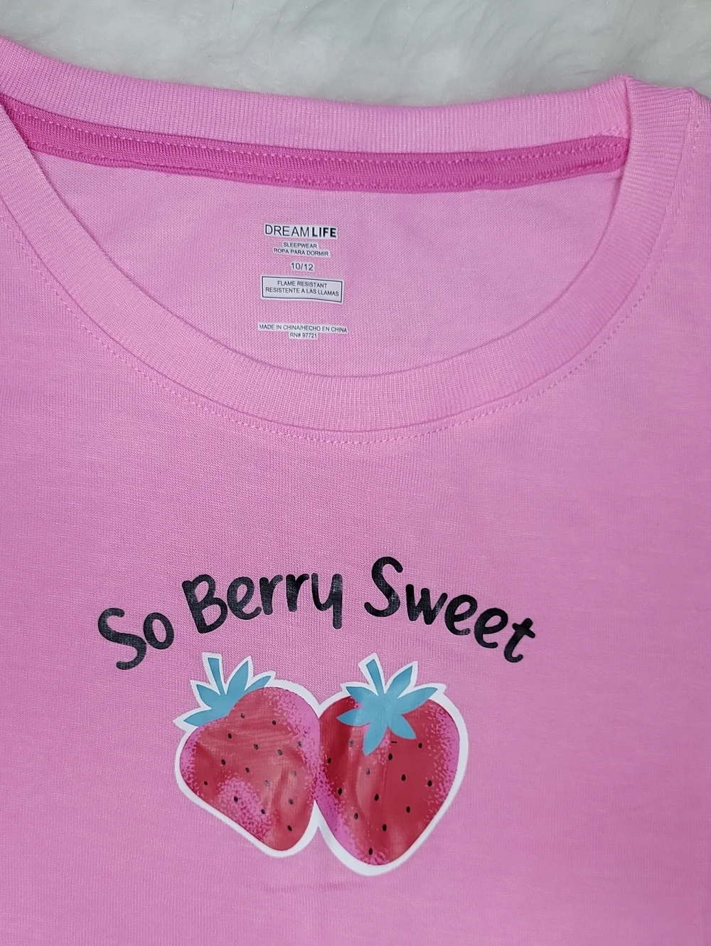 DreamLife Pink 'So Berry Sweet' Girls (3pc.) Pajama Set Size: 10/12